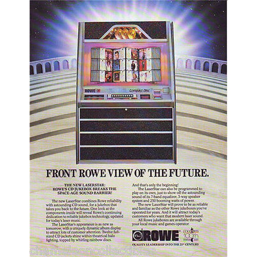 LaserStar Jukebox FLYER Original Rowe AMI 1989 NOS Phonograph Music Art Sheet